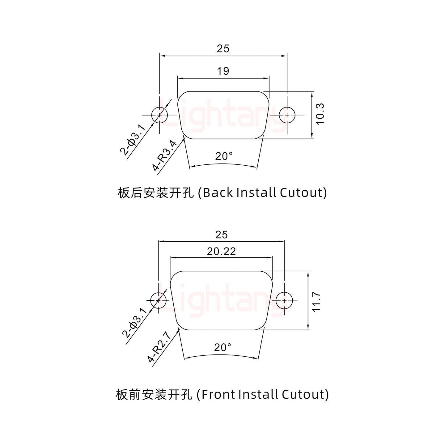 5W1公焊線式/光孔/射頻同軸75歐姆