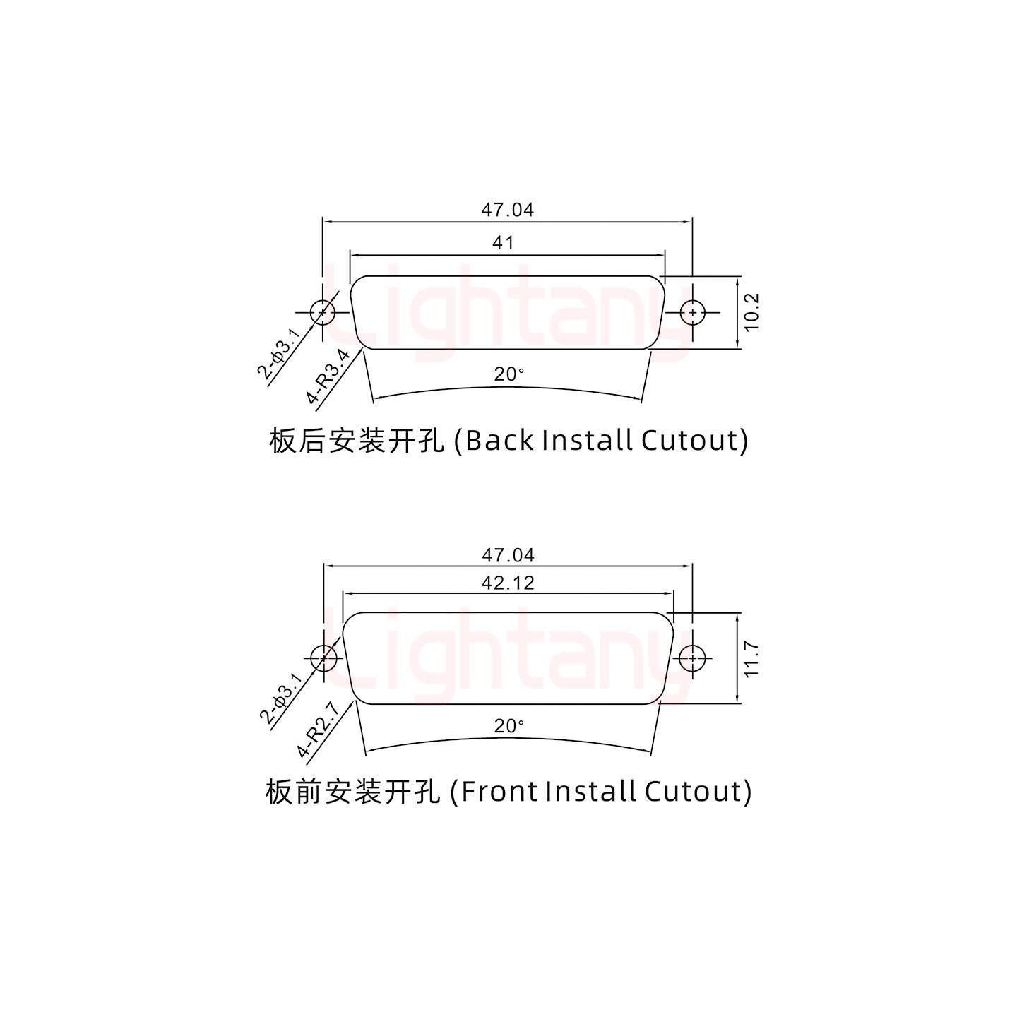 5W5母焊線式/光孔/射頻同軸50歐姆