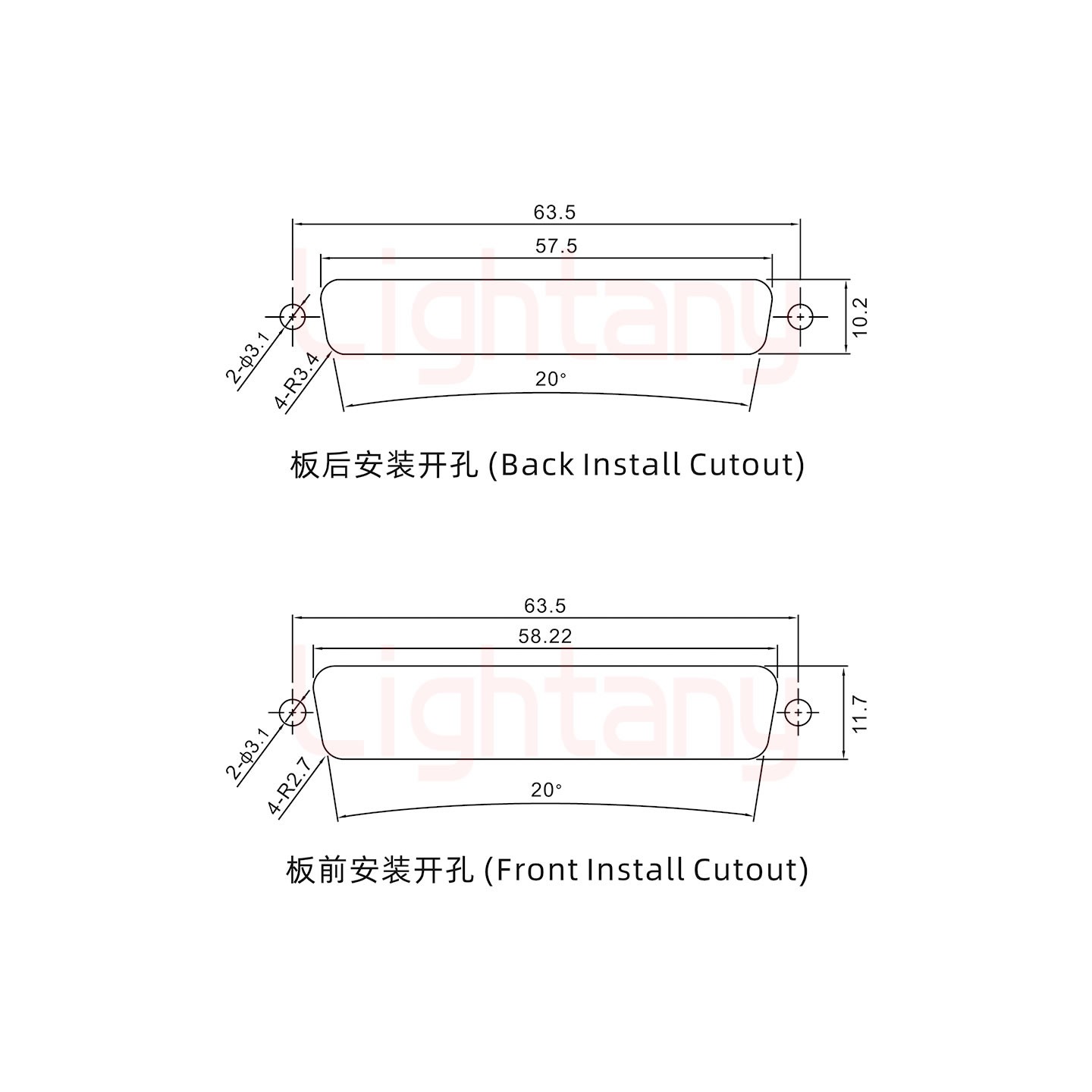 25W3公焊線式/光孔/射頻同軸50歐姆