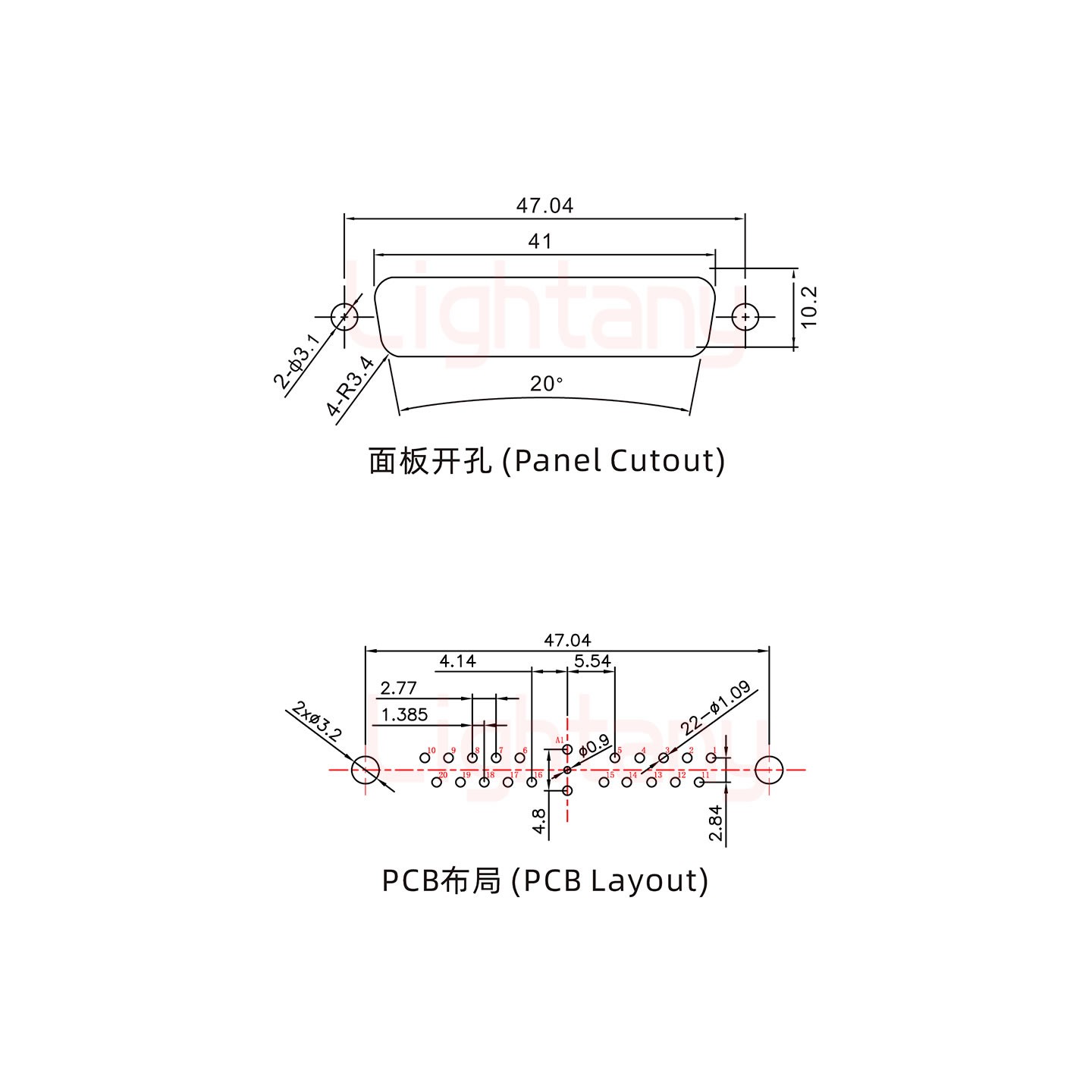 21W1母PCB直插板/鉚魚(yú)叉7.0/射頻同軸50歐姆