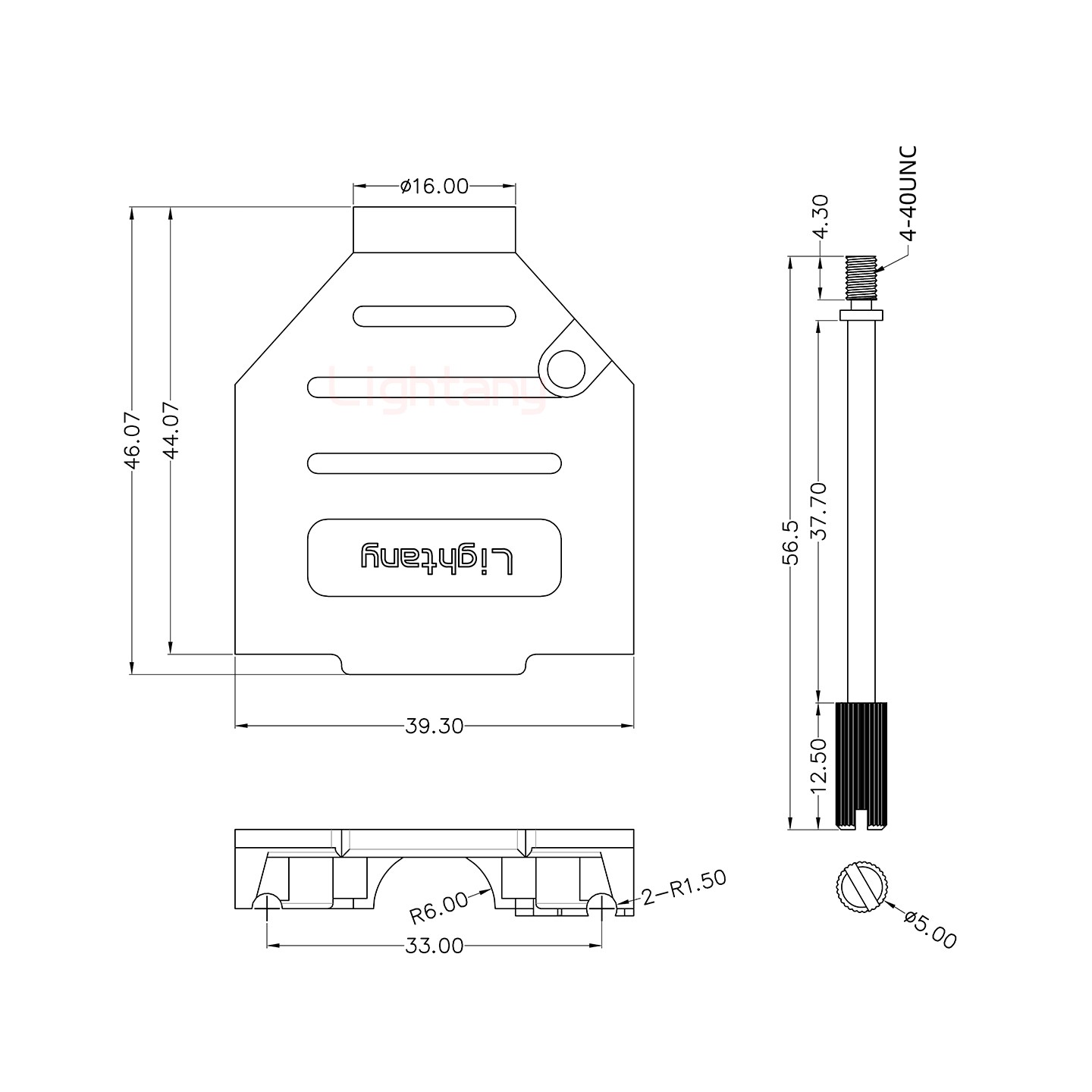 3V3公短體焊線10A+15P金屬外殼1664直出線4~12mm