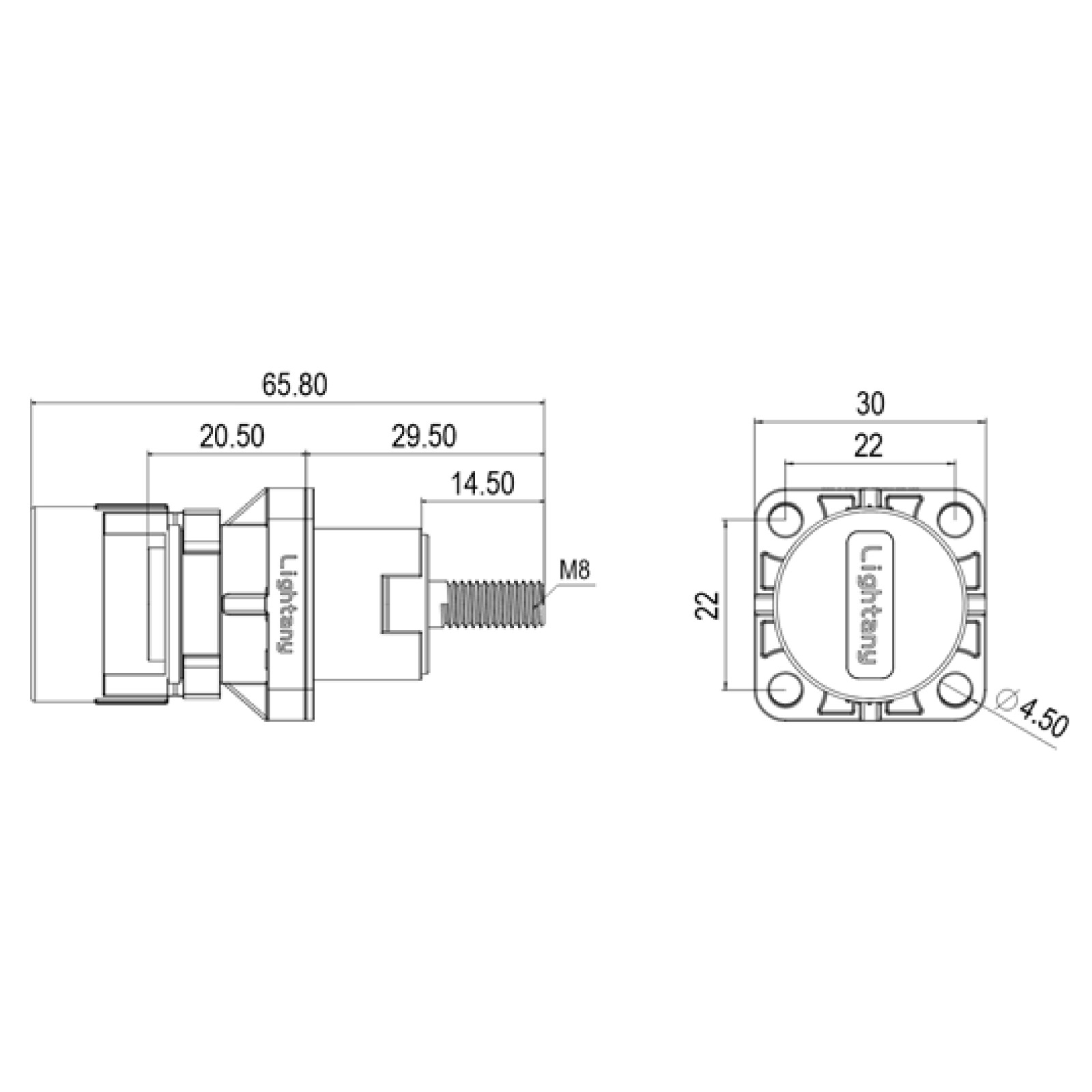 LTC2540SO-M1RL外螺紋穿墻插座 250/300/350/400A 紅色