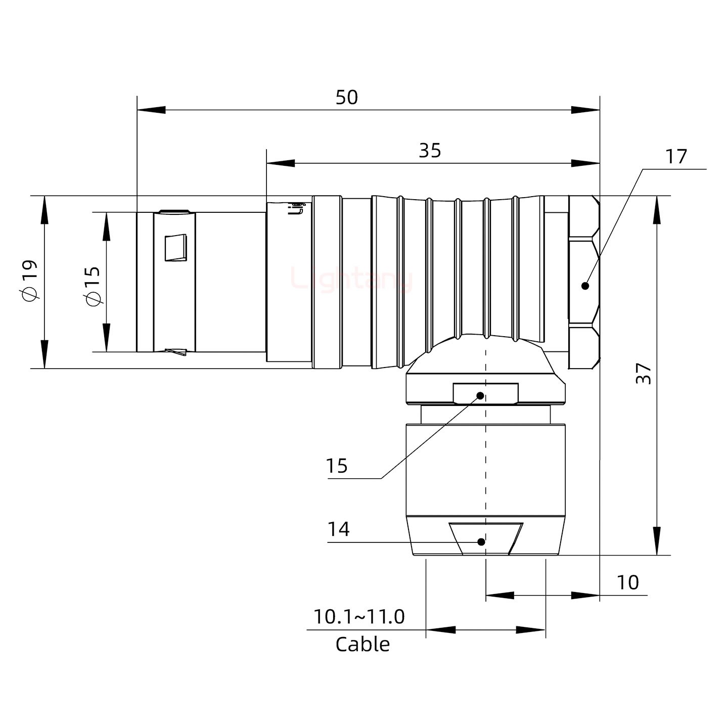 FHG.3B.002.CLAD11彎式插頭