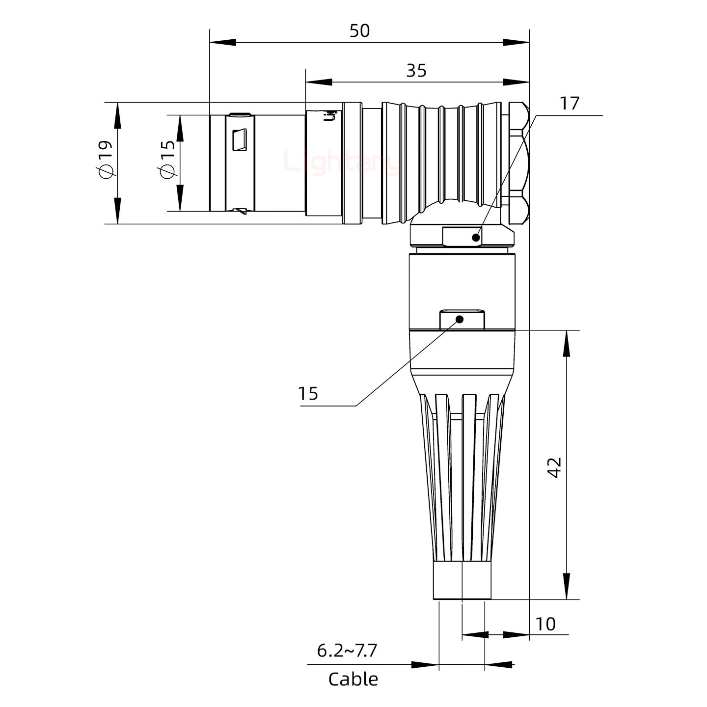 FHG.3B.020.CLAD72Z帶護(hù)套彎式插頭