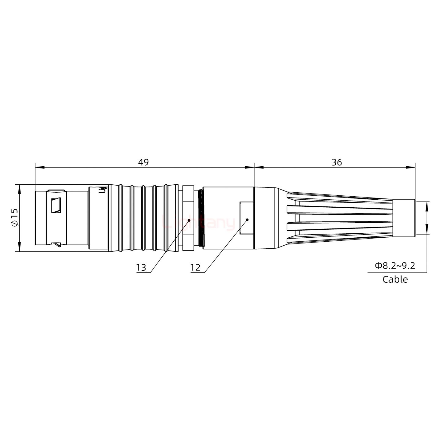 FGG.2B.002.CLAD92Z帶護(hù)套直式插頭