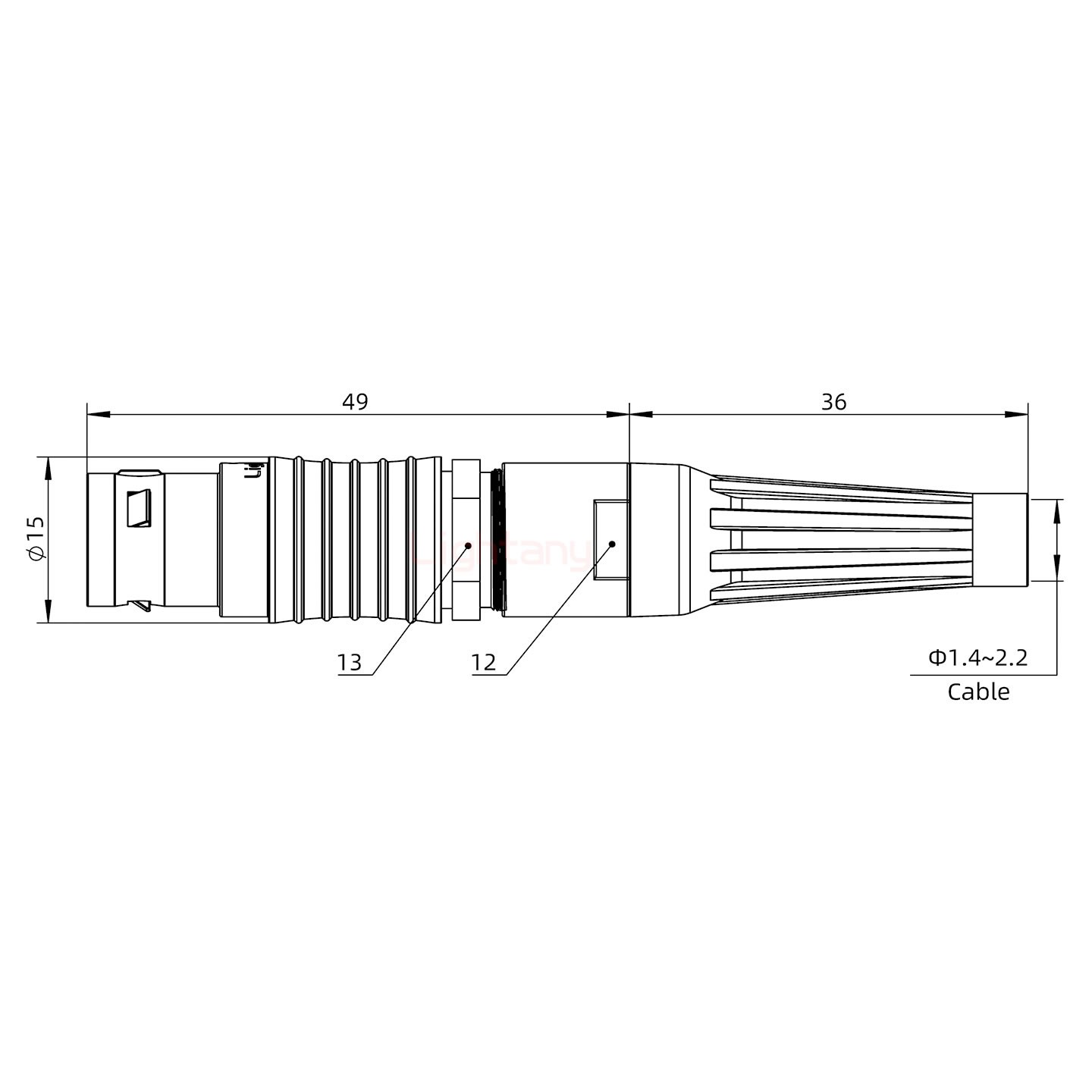 FGG.2B.003.CLAM21Z帶護套直式插頭